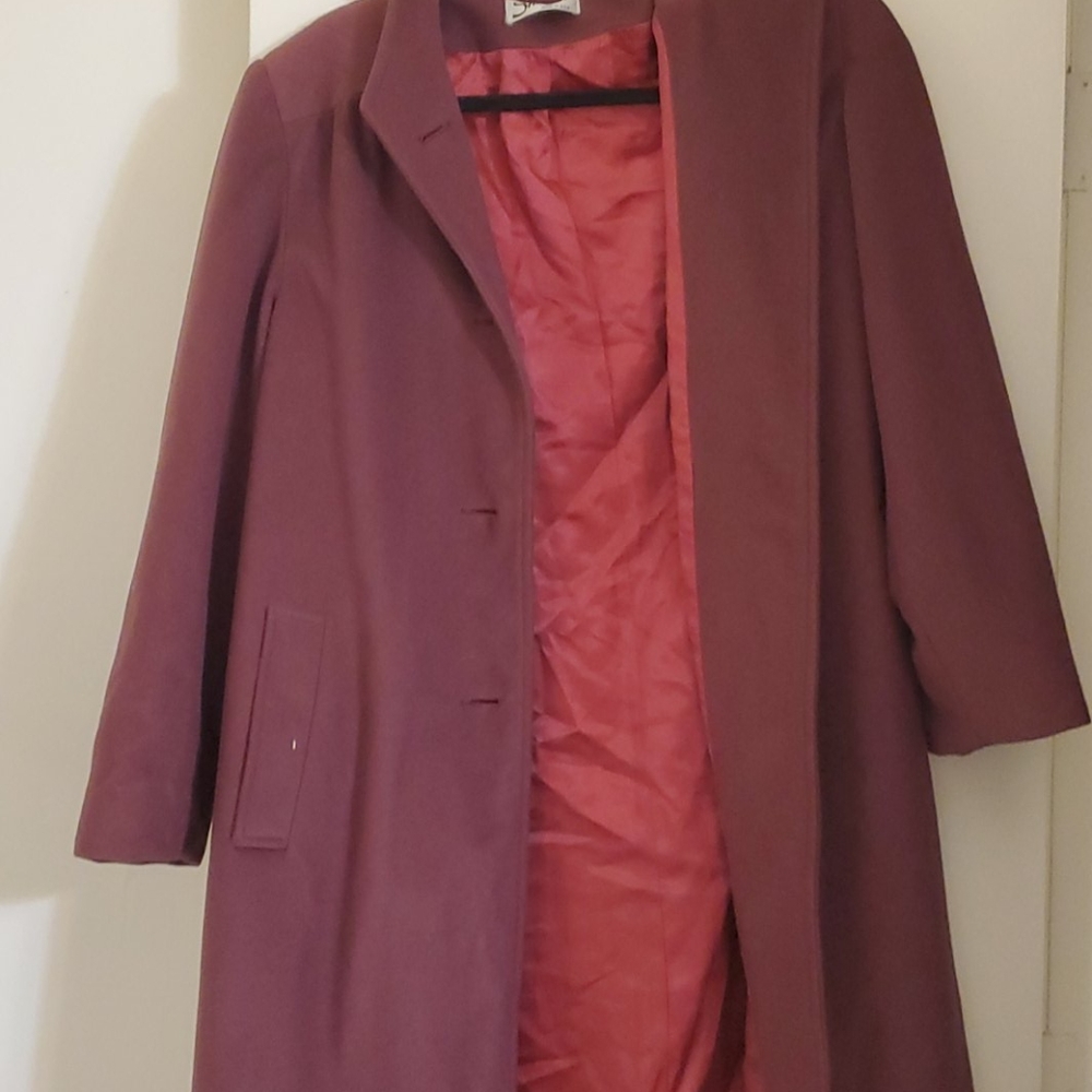 maroon pea coat Sherwood